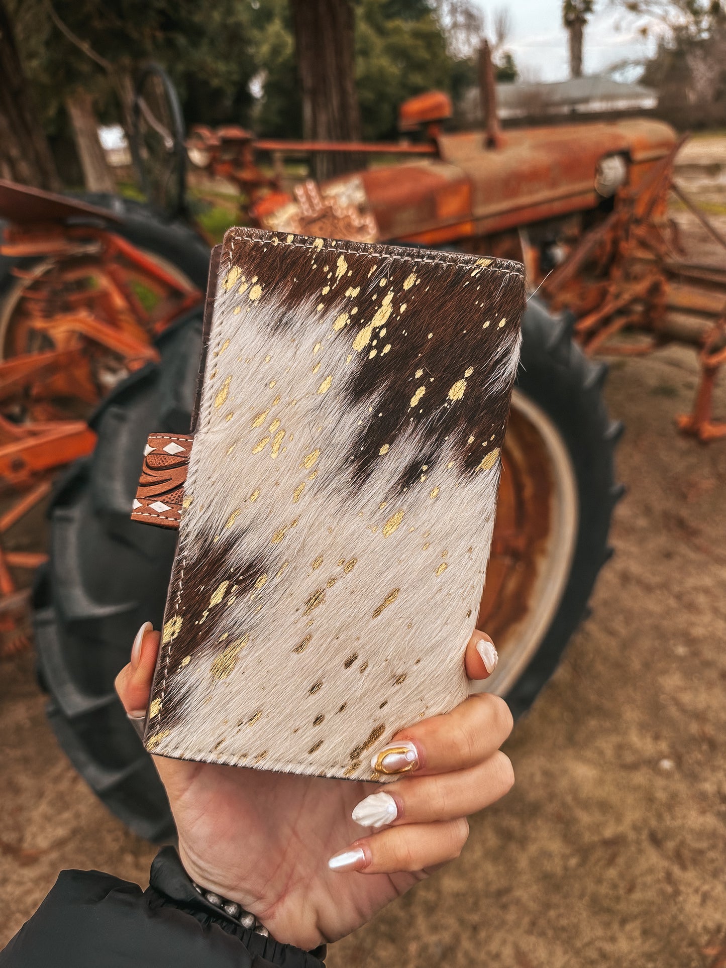 The Gold Foil Cowhide Lancaster Wallet a Haute Southern Hyde by Beth Marie Exclusive