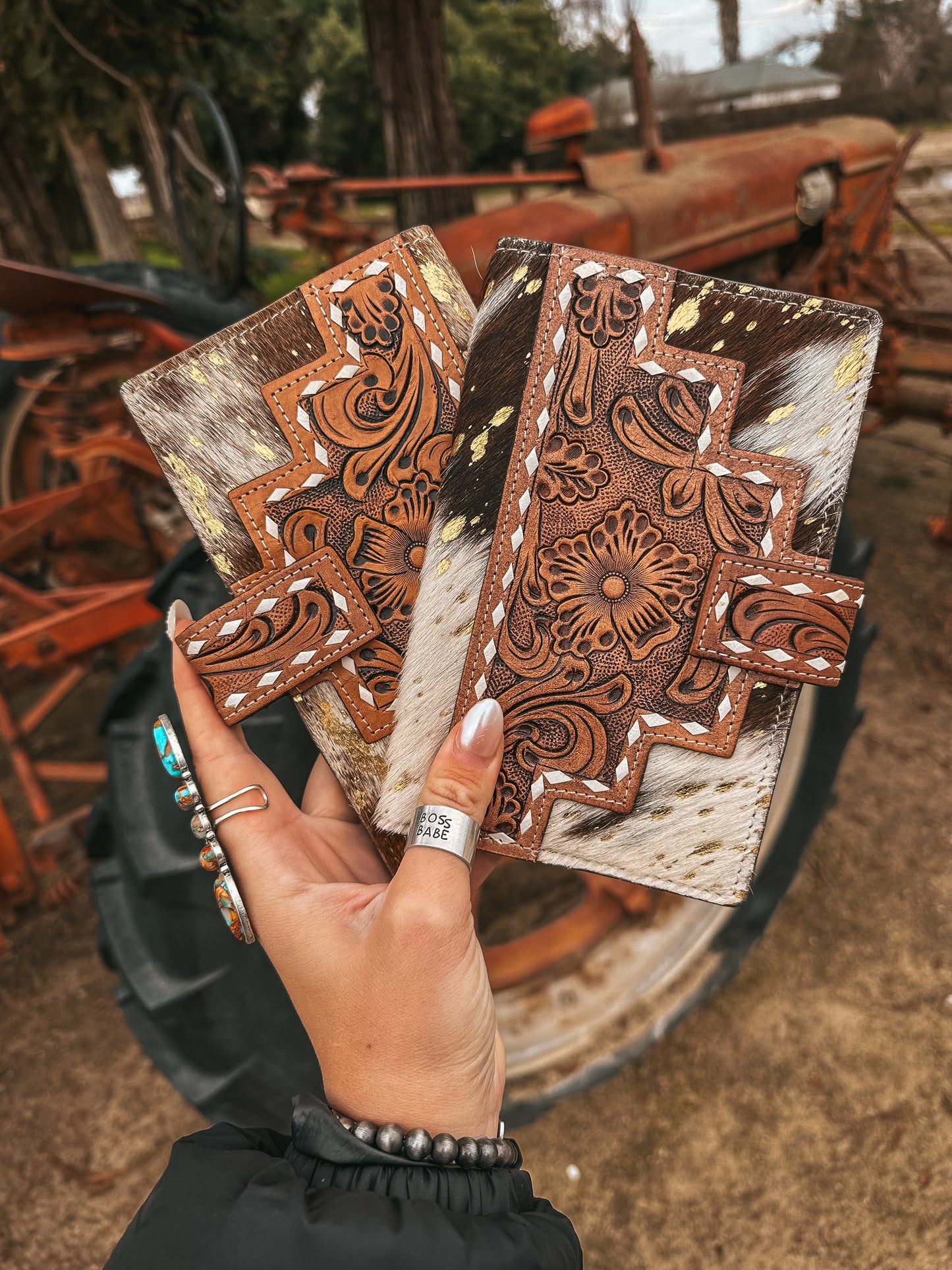 The Gold Foil Cowhide Lancaster Wallet a Haute Southern Hyde by Beth Marie Exclusive