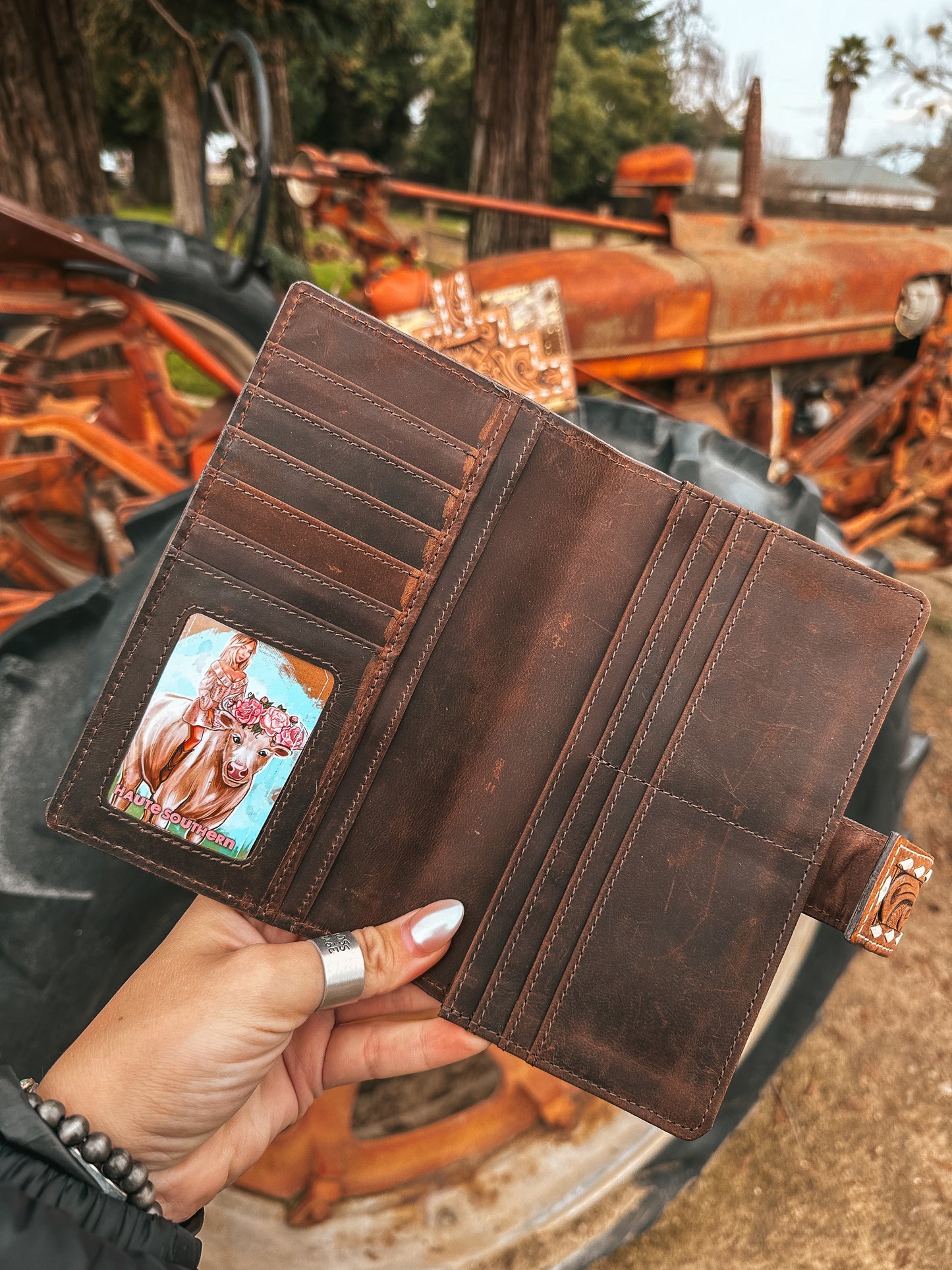 The Lancaster Wallet (Gold Splattered Cowhide) a Haute Southern Hyde by Beth Marie Exclusive