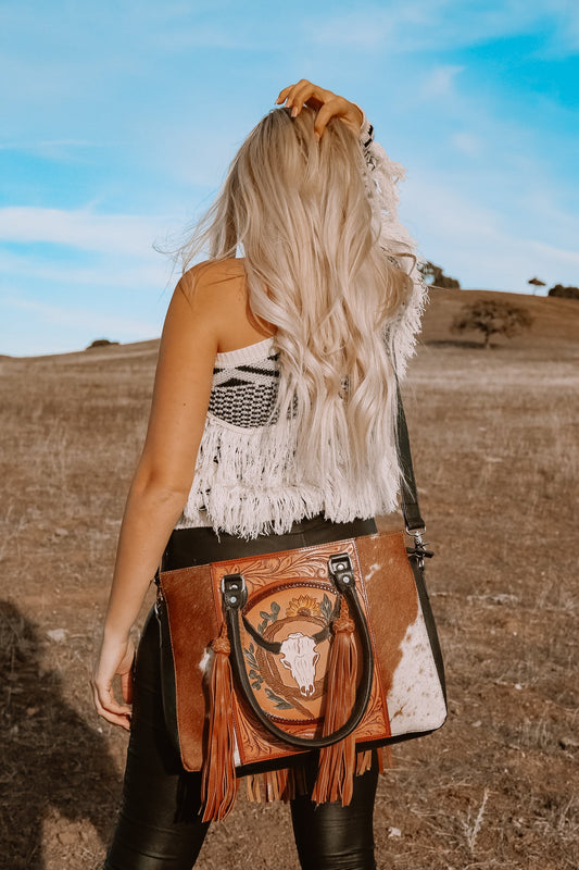 Life of the West Cowhide Tote Purse