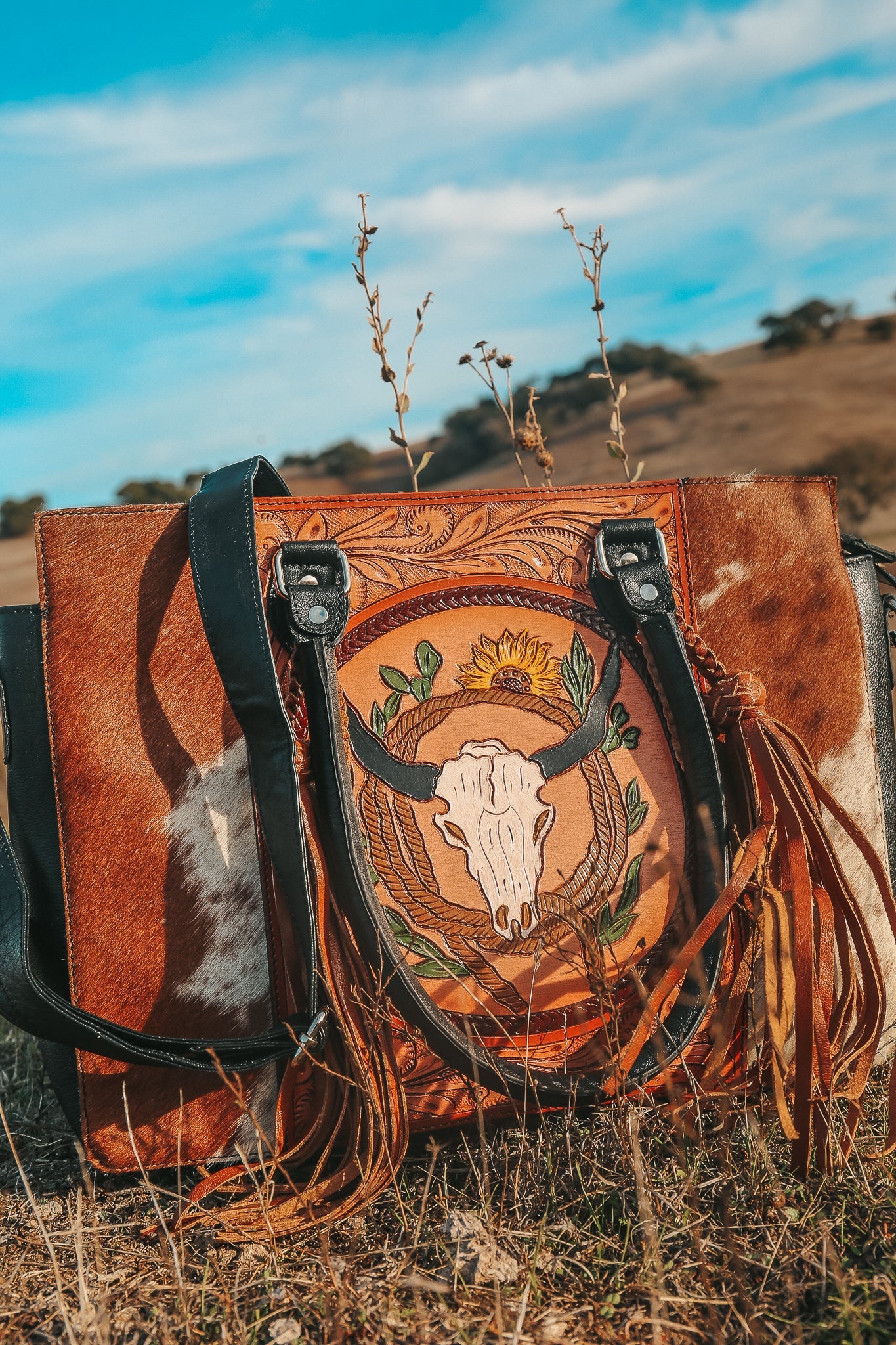 Life of the West Cowhide Tote Purse