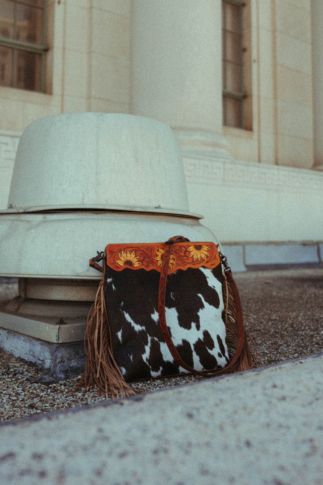 The Sunflower Tote A Haute Southern Hyde by Beth Marie Exclusive Cowhide Tooled Tote