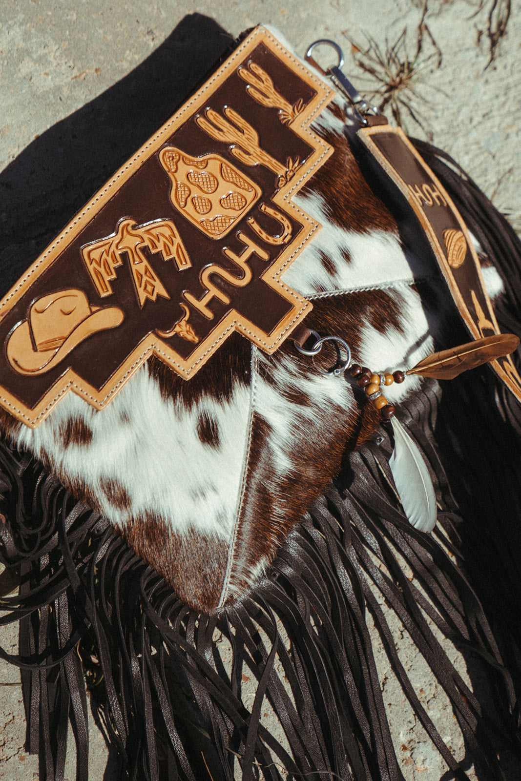 The Western & Branded Crossbody a Haute Southern Hyde by Beth Marie Exclusive Cowhide Tooled Purse