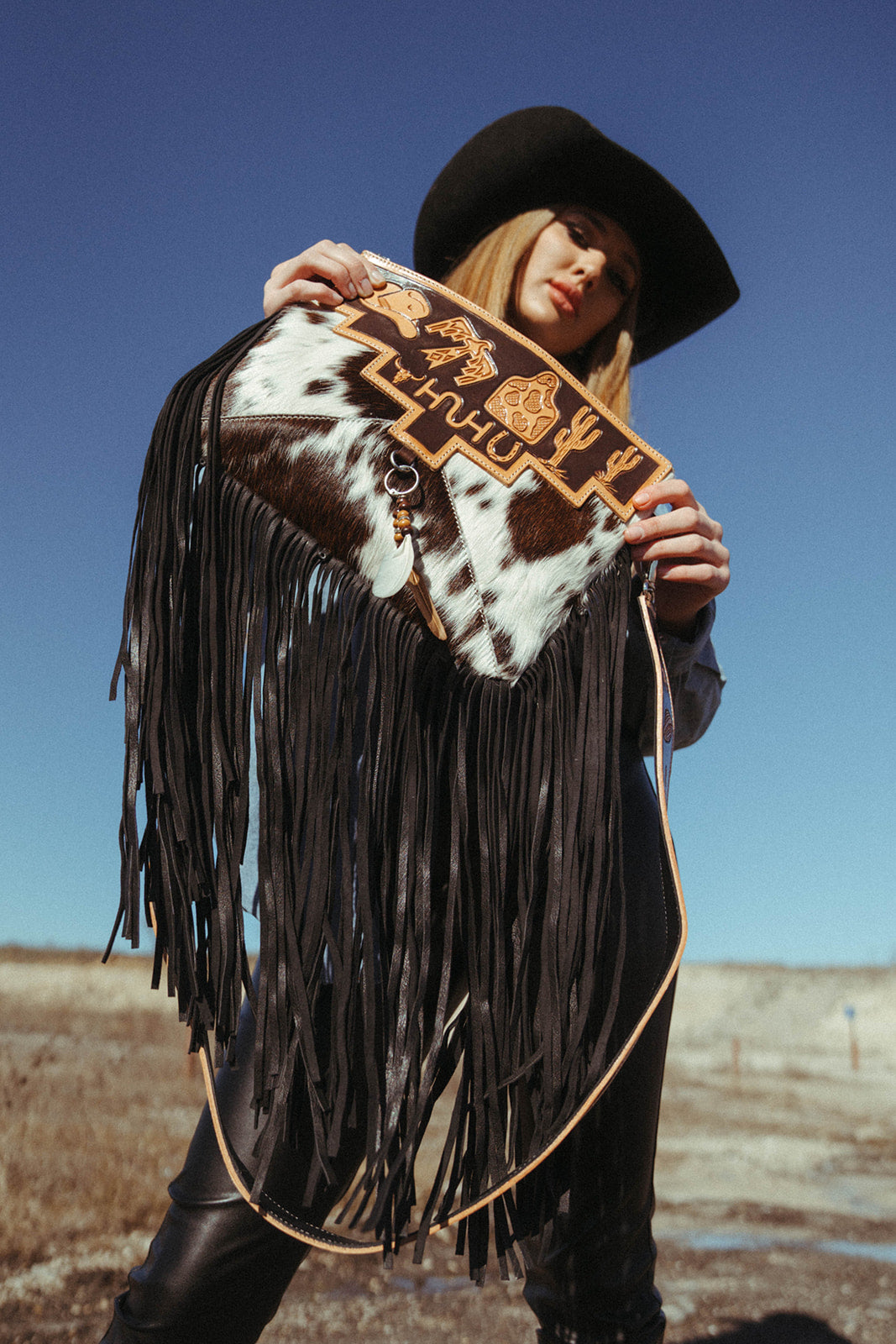 The Western & Branded Crossbody a Haute Southern Hyde by Beth Marie Exclusive Cowhide Tooled Purse