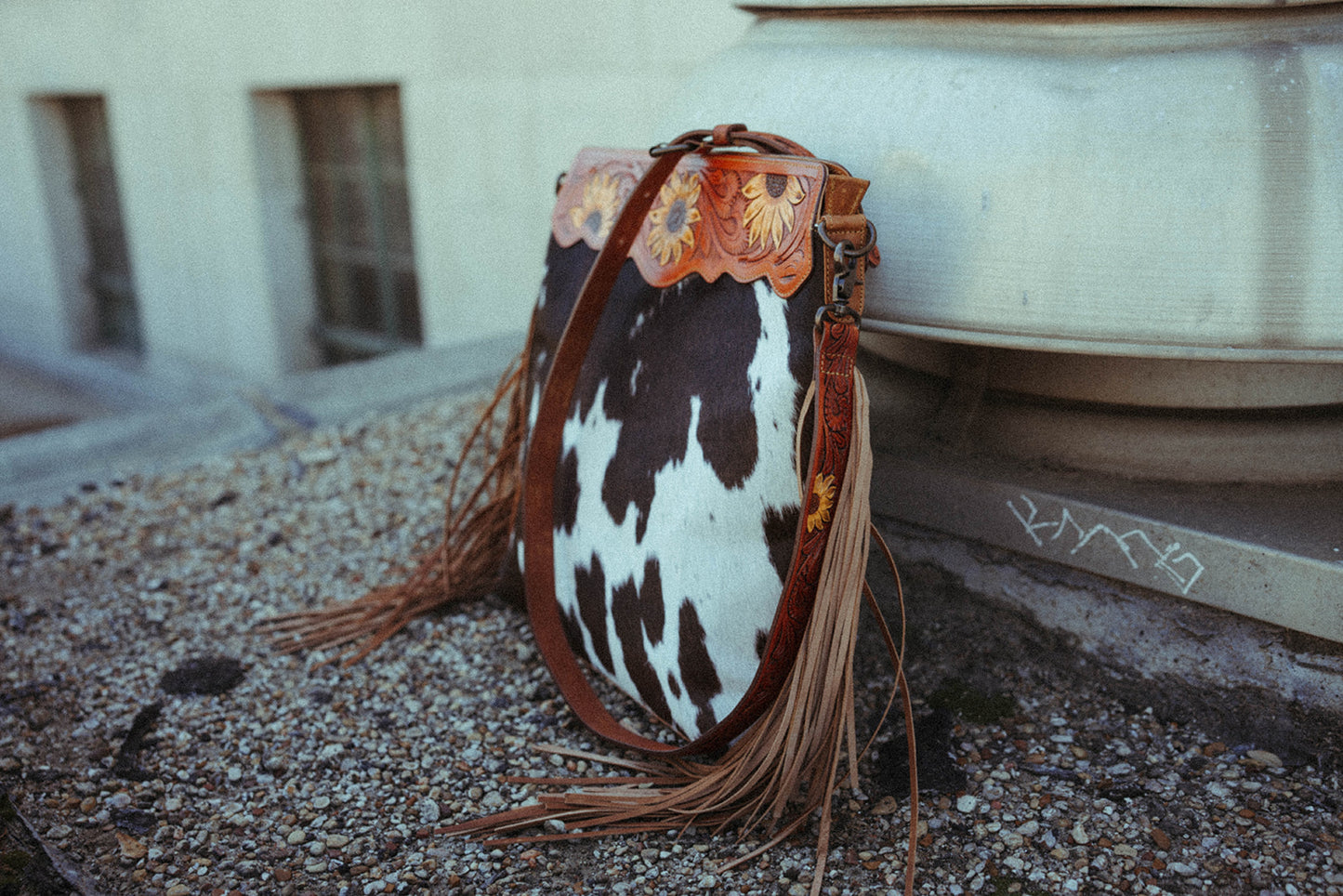 The Sunflower Tote A Haute Southern Hyde by Beth Marie Exclusive Cowhide Tooled Tote