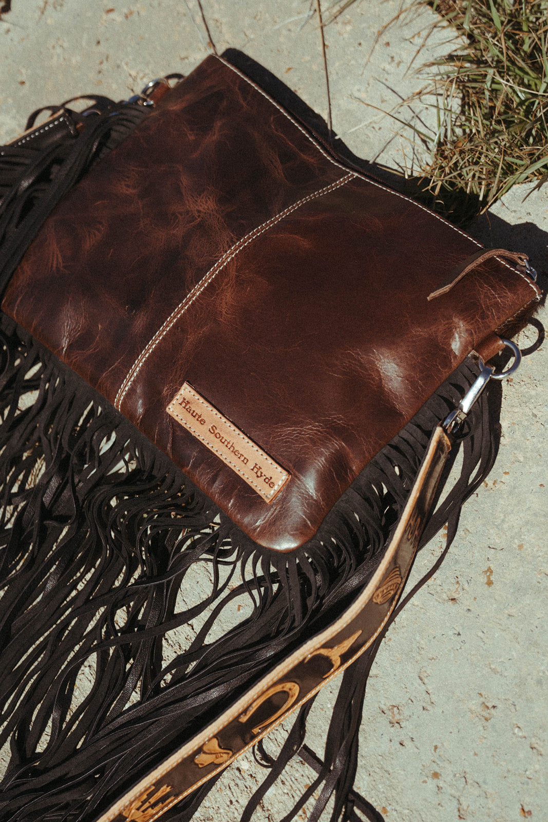 The Western & Branded Crossbody a Haute Southern Hyde by Beth Marie Exclusive Cowhide Tooled Purse