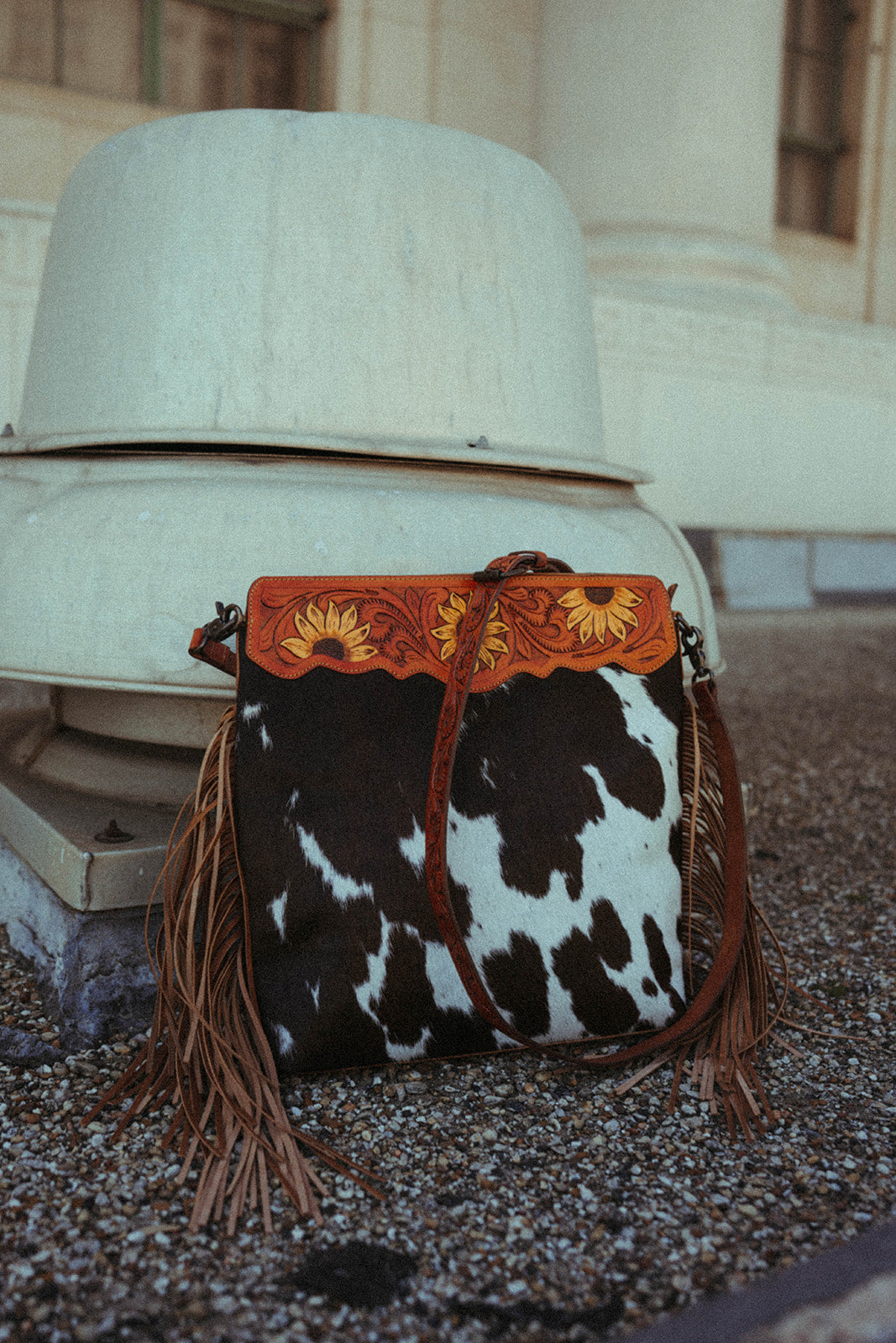 The Sunflower Tote A Haute Southern Hyde by Beth Marie Exclusive Cowhide Tooled Tote