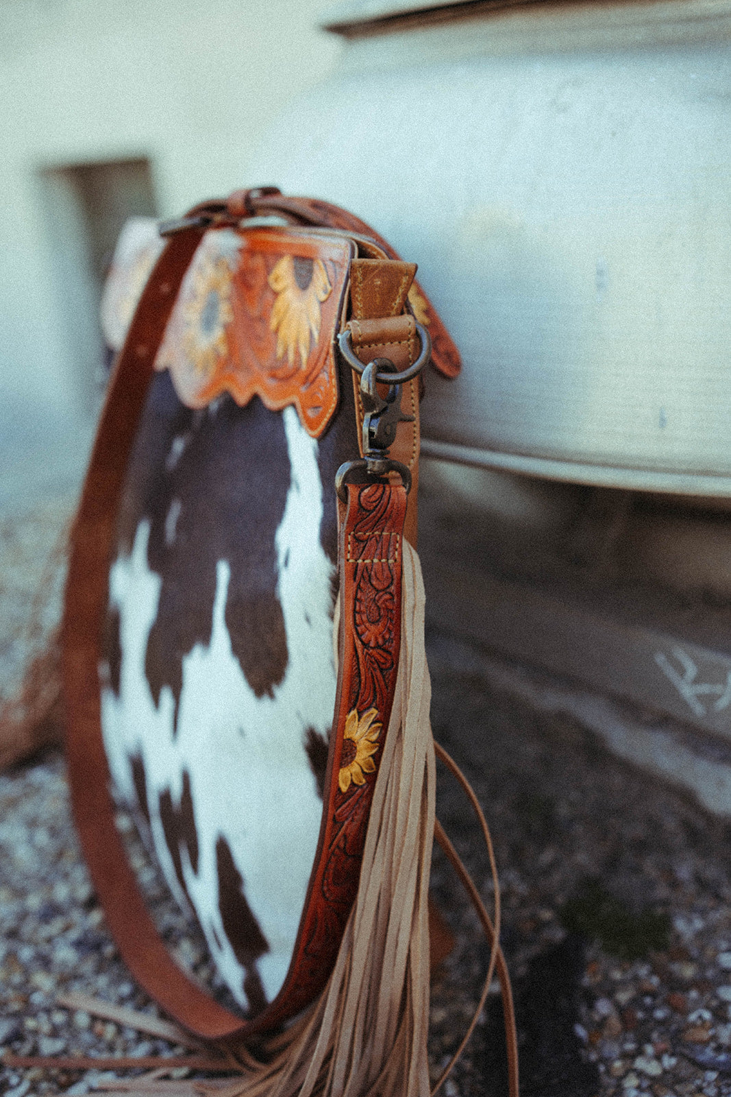 The Sunflower Tote A Haute Southern Hyde by Beth Marie Exclusive Cowhide Tooled Tote