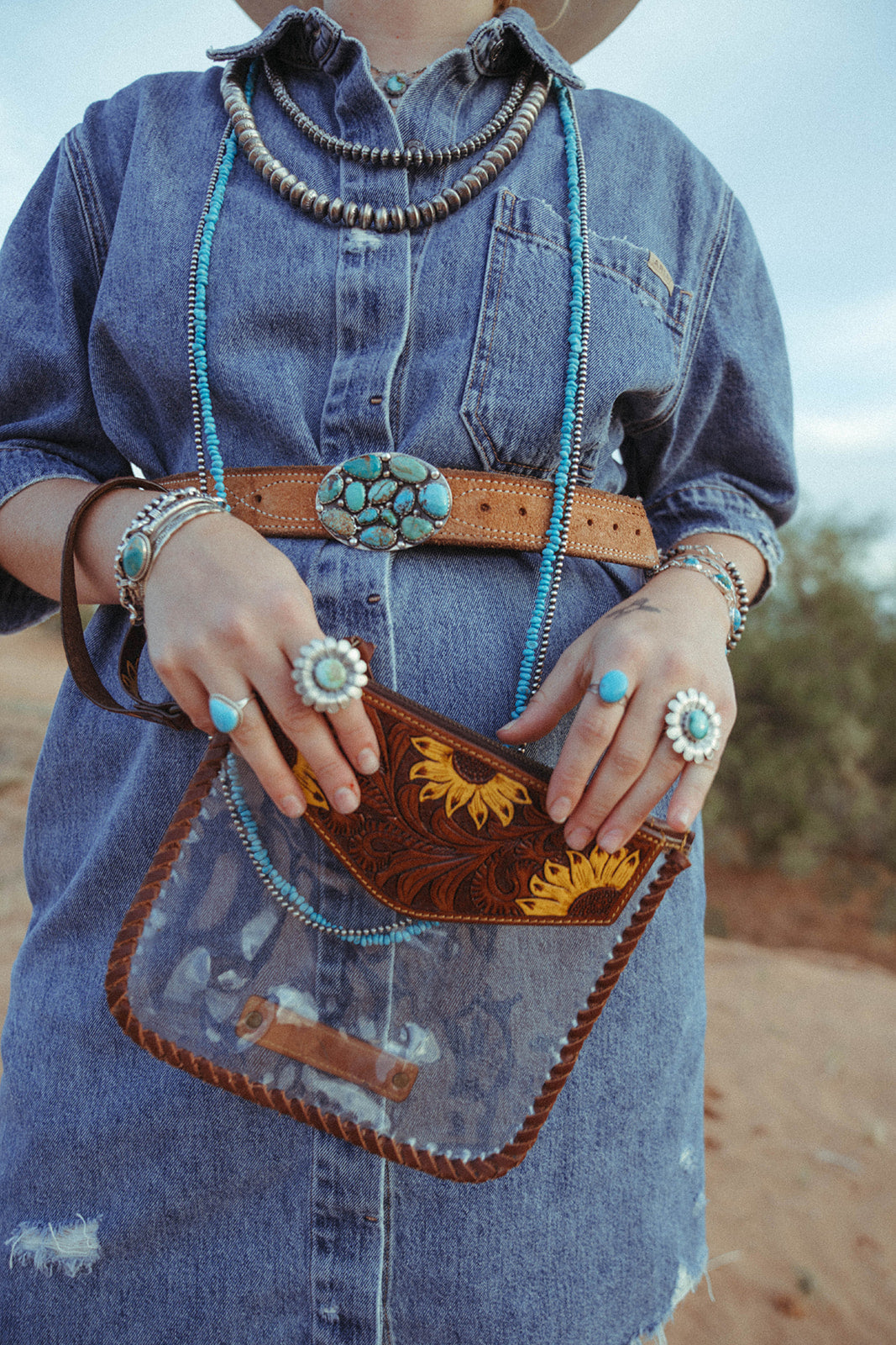 The Sunflower Fields Clear Bag a Haute Southern Hyde By Beth Marie Exclusive