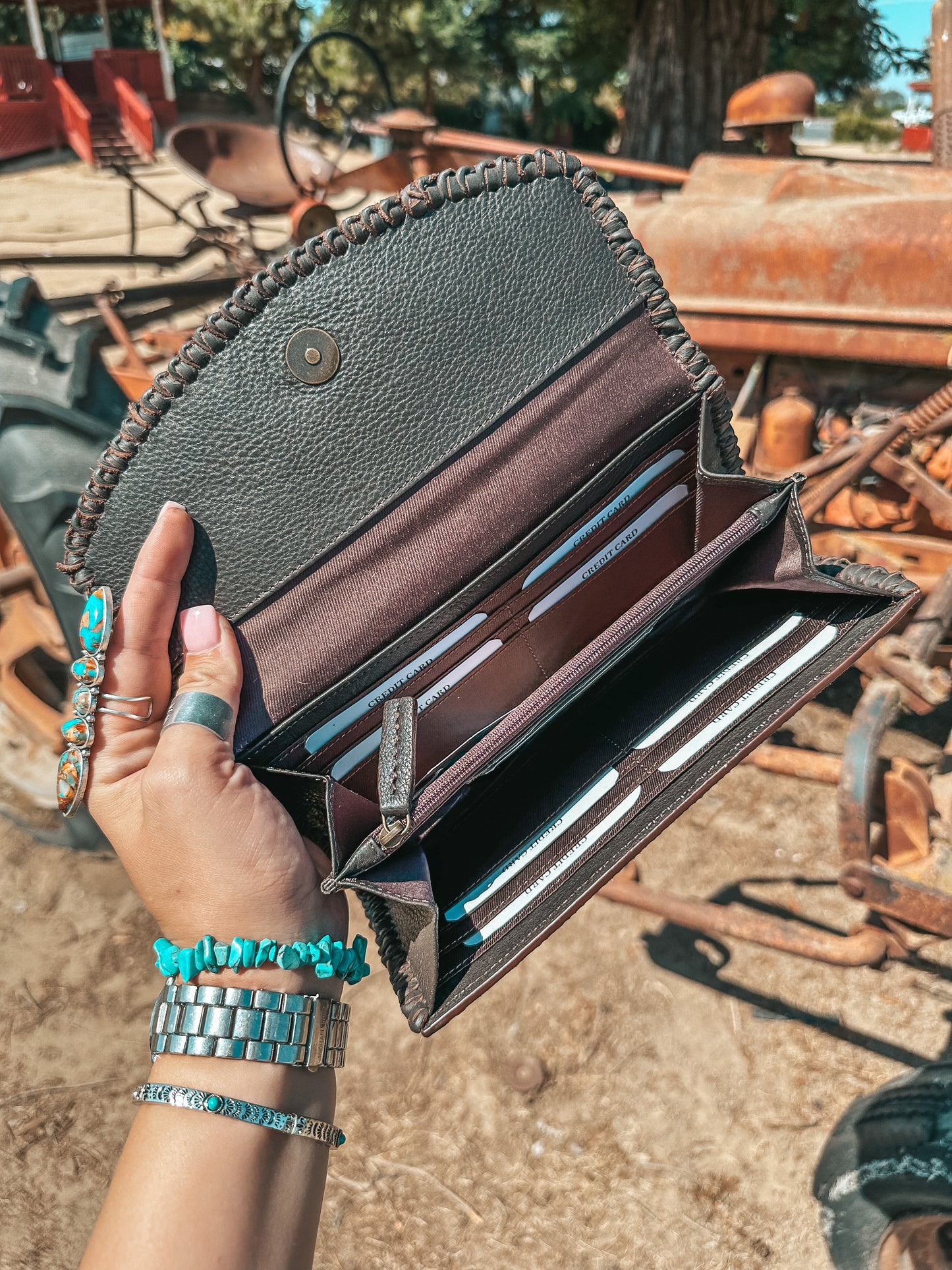 The Elva (Brown Leather) Wallet a Haute Southern Hyde By Beth Marie Exclusive