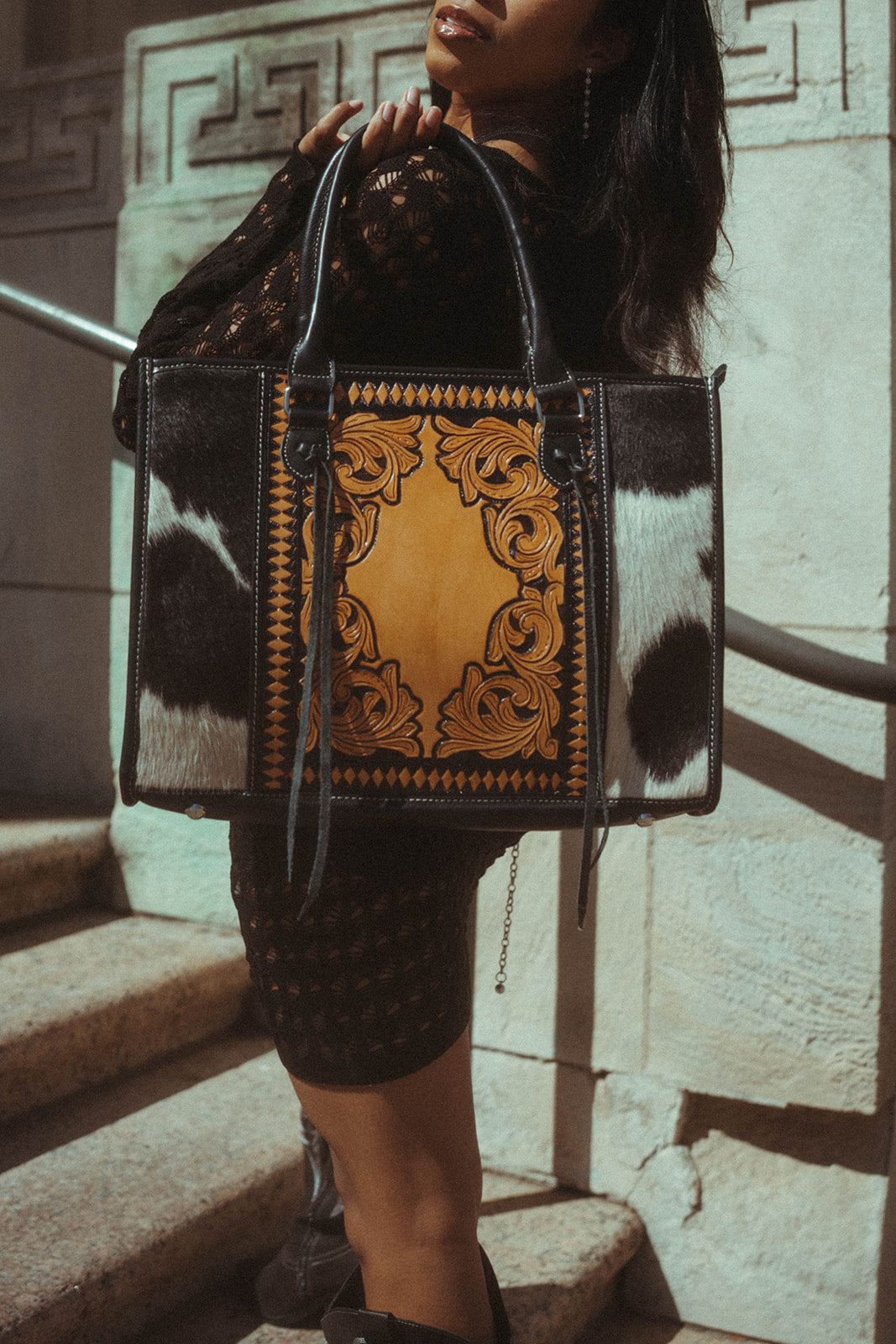 The Jameson Cowhide Tote a Haute Southern Hyde by Beth Marie Exclusive