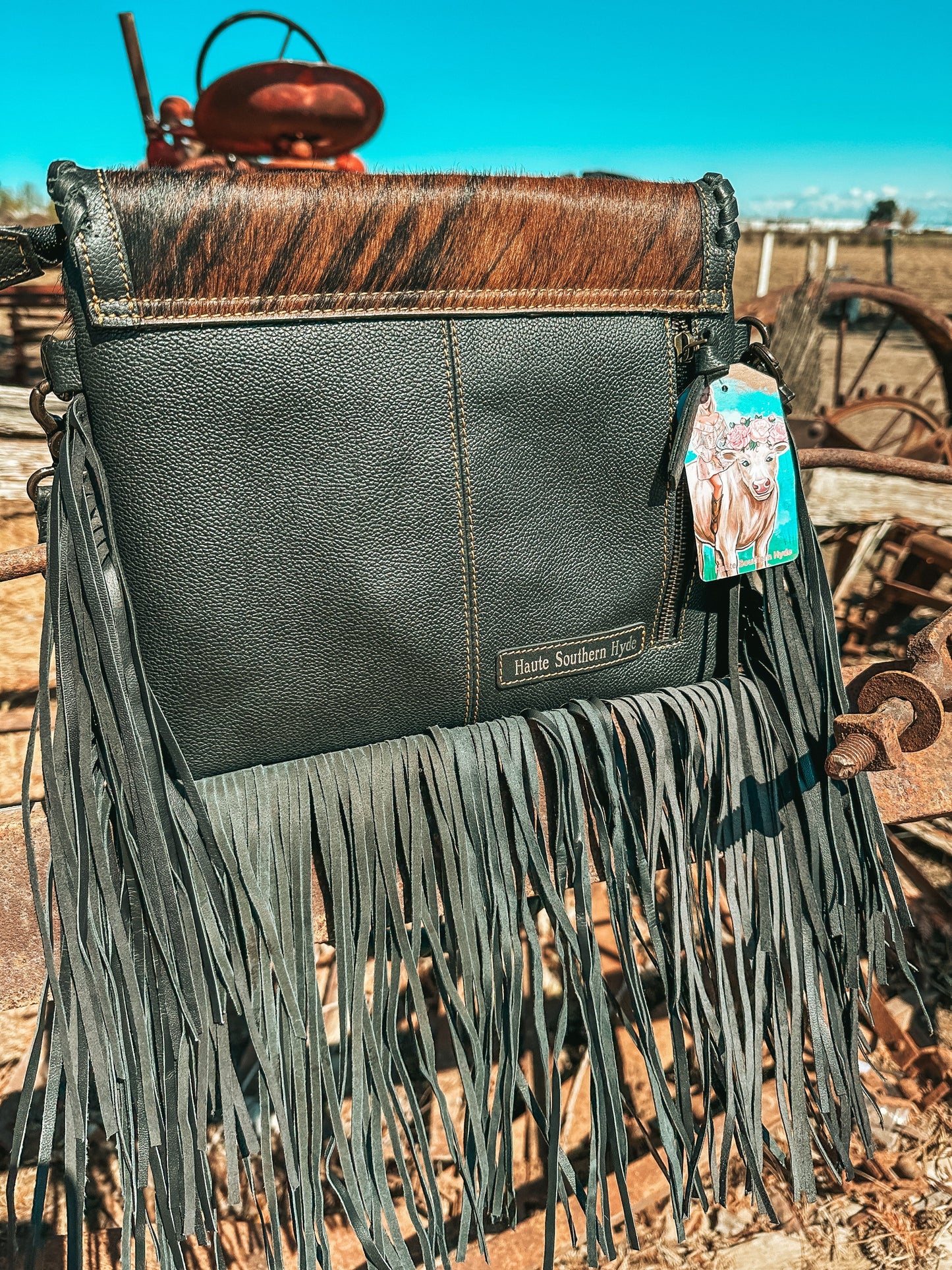 The Xia Brindle, a Haute Southern Hyde by Beth Marie Exclusive Cowhide Purse