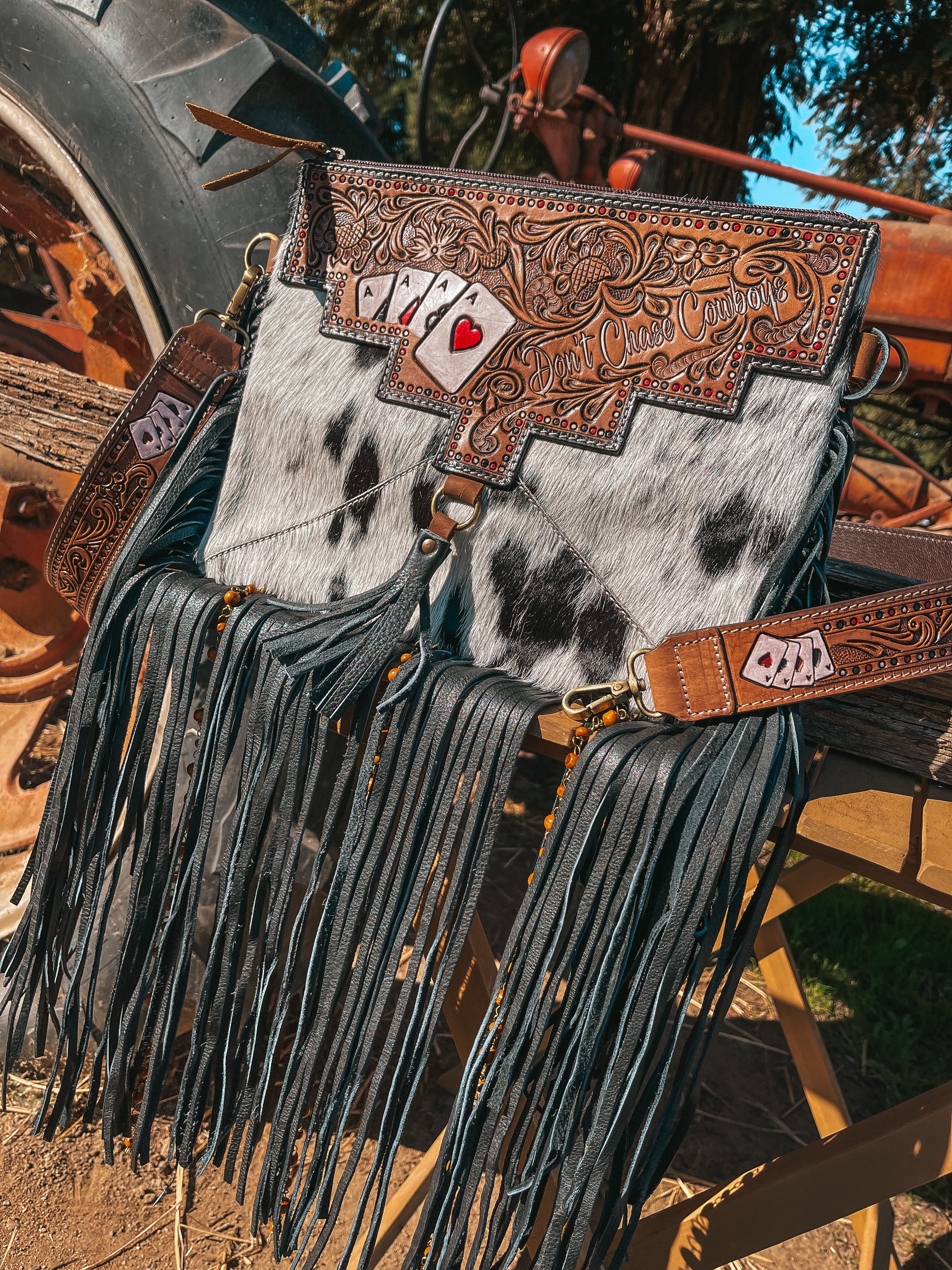 Haute Southern Hyde shops by Beth Marie Thunderbird n’ Free Cowhide Crossbody Purse